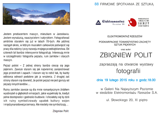 Zbigniew Polit - wystawa fotografii